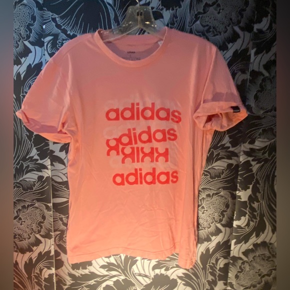 Bright coral pink Adidas tee - Picture 1 of 4